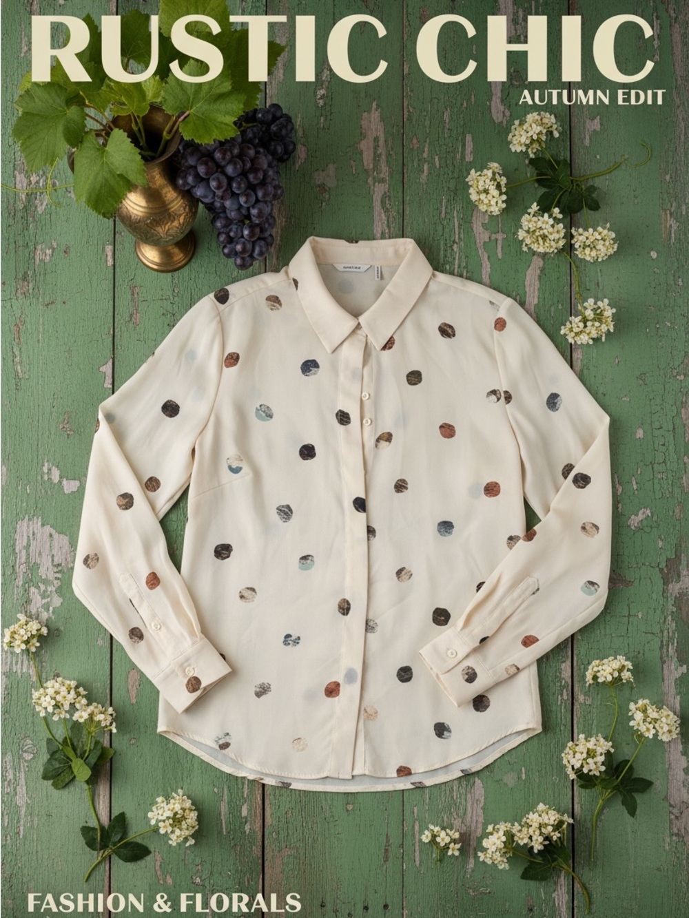 Comune Women's Cream Polka Dot Blouse